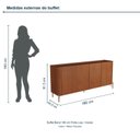 Ver imagem 3 de Buffet Bend 180 cm Porta Lisa Incolar Cedro com Pé Dourado