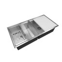 Ver imagem 2 de Cuba Dupla De Aço Inox 304 Craft Inox Quadrato 825X400X200Mm