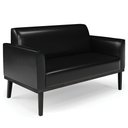 Ver imagem 7 de Sofá Namoradeira e 2 Poltronas Base Madeira Preto Maressa Sintético Pu Preto - Ibiza