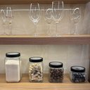 Ver imagem 5 de Kit 4 Potes 800ml Gastro Lyor Vidro Tampa Metal Preta Porta Mantimentos Quadrado