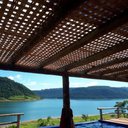 Ver imagem 1 de Placa De Forro De Bambu Trama Aberta Para Pergolado 1x1,5mt