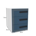 Ver imagem 3 de Mesa de Cabeceira Valência 3 Gavetas Azul Branco - Politorno