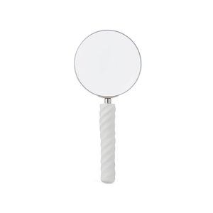 Lupa de Aumento Decorativa com Cabo em Poliresina Branco 18cm 21053 Mart