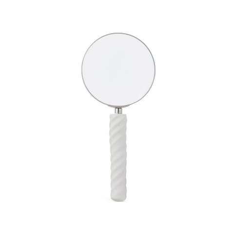 Lupa de Aumento Decorativa com Cabo em Poliresina Branco 18cm 21053 Mart