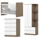 Ver imagem 1 de Quarto Infantil 3 Pecas Berco Grade Fixa Labirinto Rustico Branco Henn