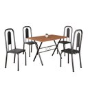 Ver imagem 2 de Conjunto de Mesa Tubular 100cm x 60cm Tampo em MDF com 4 Cadeiras Lívia Prata/Preto Liso/Martelado