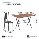 Ver imagem 3 de Conjunto de Mesa Tubular 100cm x 60cm Tampo em MDF com 4 Cadeiras Lívia Prata/Preto Liso/Martelado