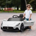 Ver imagem 5 de Carro Elétrico Infantil 12v Maserati Mc20 Branco com Controle Remoto Luz de Led e Sons de Motor