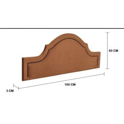 Cabeceira Queen Curva 160x60cm Luxo Estofada Com Tachas - Suede Terracota - 3