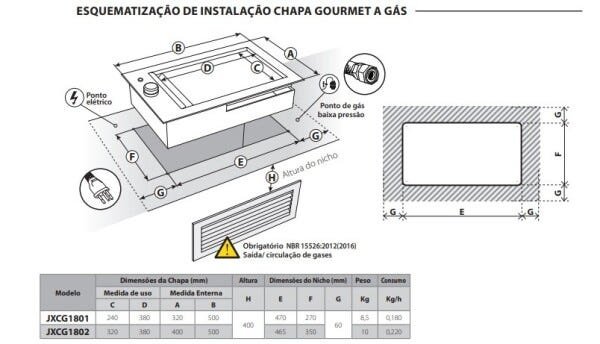 Chapa De Lanche À Gás Embutir Inox 32X51 - 4