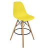 Banqueta Eames Eiffel de Madeira Assento Amarelo Amarelo - 1
