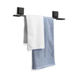 Porta Toalha de Banho Toalheiro de Piatina com Ventosa 3M Black Preto 50cm - 2