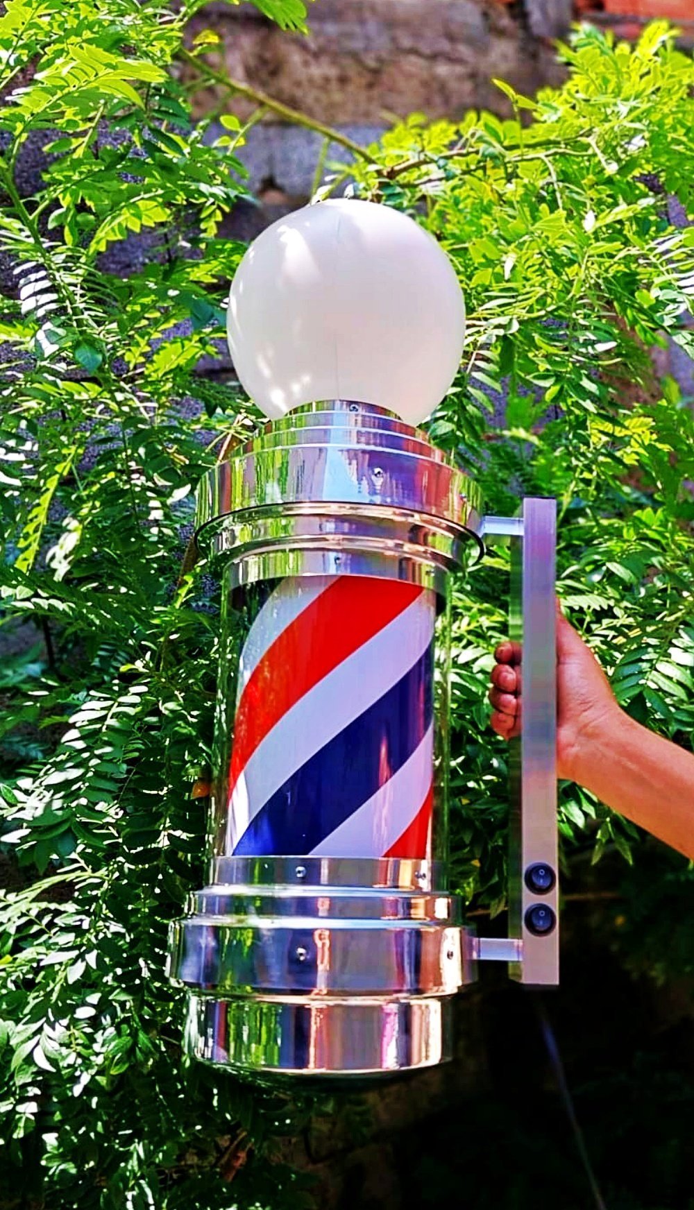 BARBER POLE GIRATÓRIO 70CM BIG VOLTAGEM BIVOLT+PORTA PENTE - 2