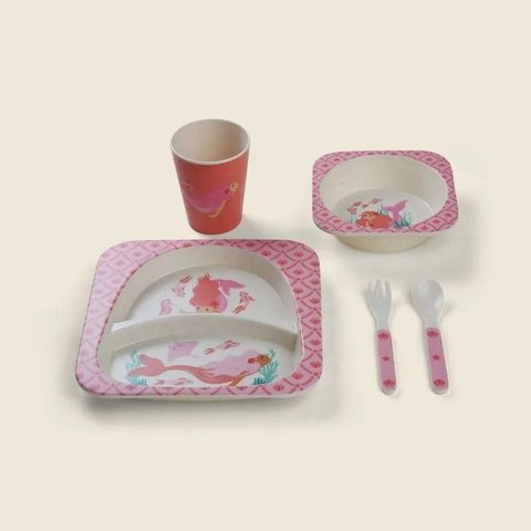 Kit de Alimentação Sereia C/ 5 Peças Bambu Rosa - A\baby