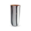 Ver imagem 1 de Vaso Decorativo em Vidro Branco e Terracota com Listras 28cm OD3011 Btc