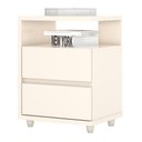 Ver imagem 1 de Mesa De Cabeceira Lacy 02 Gavetas Henn Off White