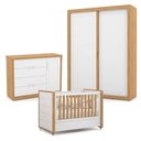 Ver imagem 1 de Quarto de Bebê Tutto com Guarda-Roupas 2 Portas Correr , Cômoda e Berço Minicama Capitonê 100% MDF m
