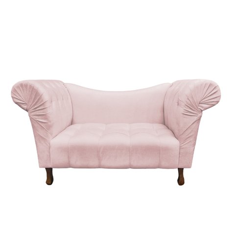 Recamier Divã Rio 1,50m Suede Rosa Bebe - Dominic Decor