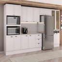 Ver imagem 1 de Cozinha Completa Milla Clear Mood 14 Portas 3 Gavetas MDF Branco Carraro