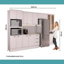 Ver mais imagens de Cozinha Completa Milla Clear Mood 14 Portas 3 Gavetas MDF Branco Carraro