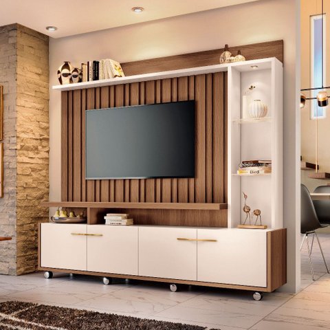 Estante Home Hb Móveis Titan 2.0 para Tv de até 60 Polegadas com Prateleira e Nicho
