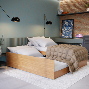 Cama Solteiro Auxiliar Casal 3 em 1 Colchões D33 Cor Nature