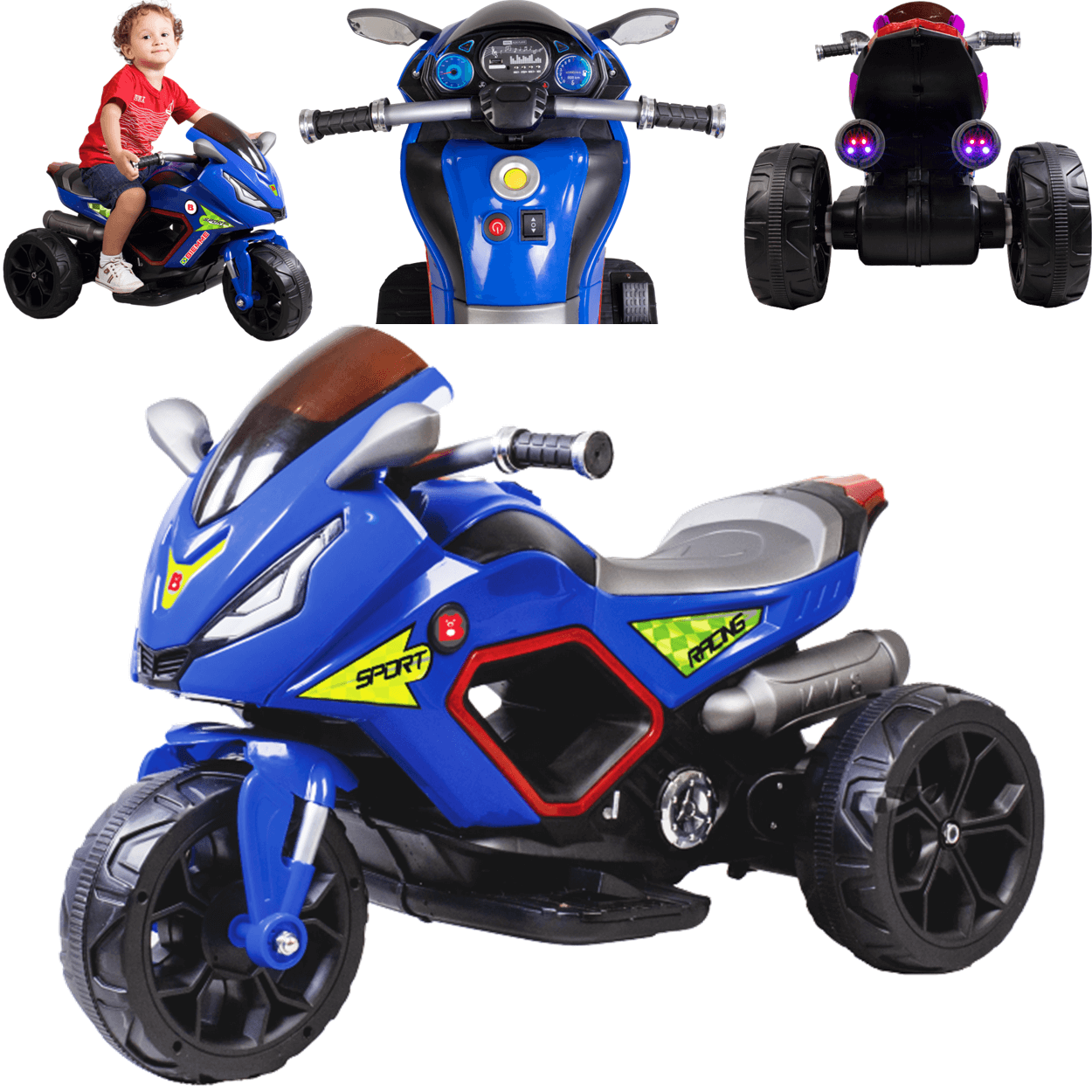 Moto Eletrica Infantil Biemme Sport Racing Led Fumaça 6v Boy - 3