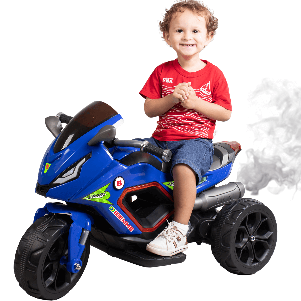 Moto Eletrica Infantil Biemme Sport Racing Led Fumaça 6v Boy