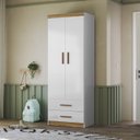 Ver imagem 7 de Roupeiro Infantil Flex 2 Portas 2 Gavetas 9100 Branco Nature Plla