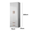 Ver imagem 5 de Roupeiro Infantil Flex 2 Portas 2 Gavetas 9100 Branco Nature Plla