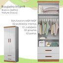 Ver imagem 6 de Roupeiro Infantil Flex 2 Portas 2 Gavetas 9100 Branco Nature Plla