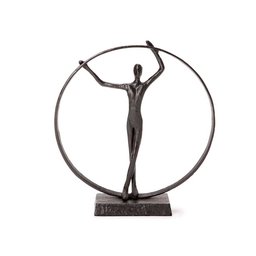 Escultura Mulher em Pé no Arco em Metal Preto - 1