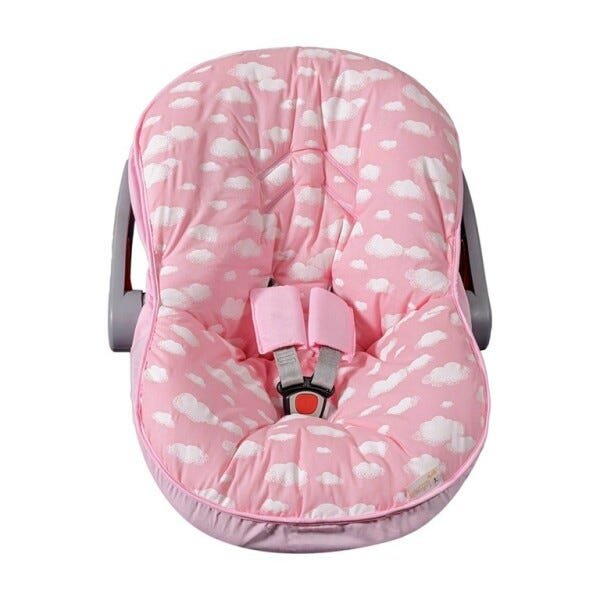 Capa para Bebê Conforto Nuvenzinha Rosa - 3 Peças