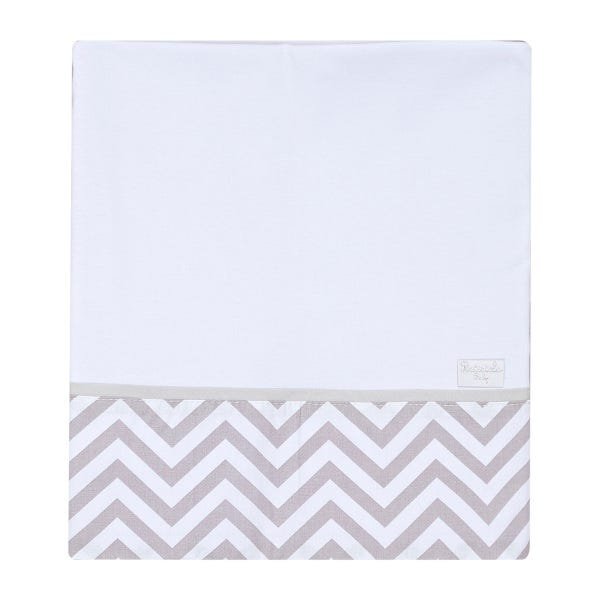 Cueiro em Malha Dupla Penteada Chevron Cinza, 100% Algodão - Batistela Baby - 1