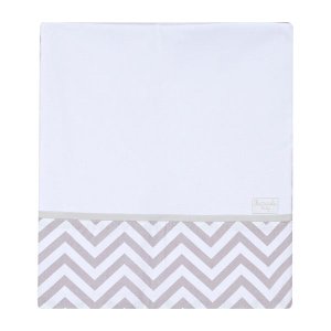 Cueiro em Malha Dupla Penteada Chevron Cinza, 100% Algodão - Batistela Baby