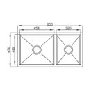 Ver imagem 2 de Cuba Para Cozinha Debacco Quadratino Dupla Inox 85X45 20.03.80600