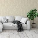 Ver imagem 2 de Papel de Parede Decorativo Listrado Baby Leque em Dois Tons de Bege 3,3m