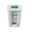 Ver imagem 1 de LIXEIRA GRANDE COM RODINHAS CESTO DE LIXO 60 LITROS TAMPA CLICK COLETA SELETIVA MULTIUSO BRANCA