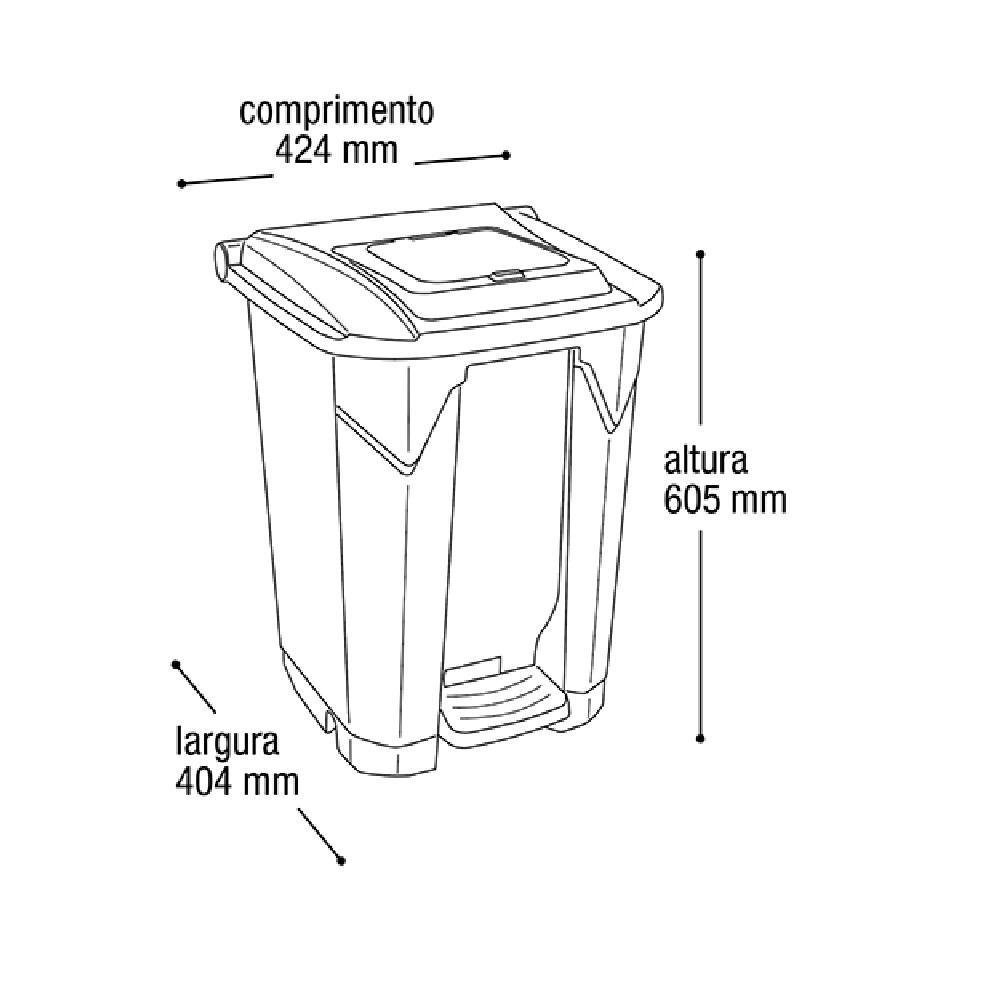 LIXEIRA GRANDE COM RODINHAS CESTO DE LIXO 60 LITROS TAMPA CLICK COLETA ...