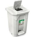 Ver imagem 2 de LIXEIRA GRANDE COM RODINHAS CESTO DE LIXO 60 LITROS TAMPA CLICK COLETA SELETIVA MULTIUSO BRANCA