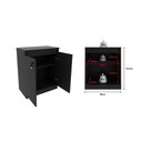 Ver imagem 4 de Balcão de Escritório Me4149 C/ 2 Portas C/ Chave Amêndoa/preto - Tecno Mobili