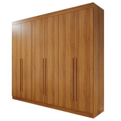 Guarda Roupa Casal Uberaba 6 Portas 4 Gavetas 100% Mdf Valverde Moveis Cinamomo