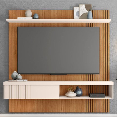 Painel Suspenso Jade 1.8 Freijó/off White para Tv até 65” - Caemmun