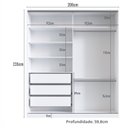 Ver imagem 3 de Guarda Roupa 200cm 2 Portas Espelhadas 100% Mdf