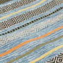 Ver imagem 2 de Tapete Sala Kilin Indiano Listrado Azul Geométrico 2,5x3,00M