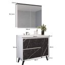 Ver imagem 3 de Gabinete de Banheiro 90cm com Lavatório e Armário Ref 910 Branco/Portoro