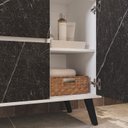 Ver imagem 6 de Gabinete de Banheiro 90cm com Lavatório e Armário Ref 910 Branco/Portoro