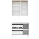 Ver imagem 2 de Gabinete de Banheiro 90cm com Lavatório e Armário Ref 910 Branco/Portoro
