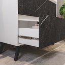 Ver imagem 7 de Gabinete de Banheiro 90cm com Lavatório e Armário Ref 910 Branco/Portoro