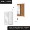Ver imagem 4 de Guarda-Roupa 100% MDF 2 Portas de Correr 2 Gavetas com Espelho 131x213x55cm Branco